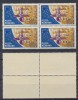 ROMANIA 1965 timbru cosmos supratipar Ranger 9 in bloc de 4 MNH, Istorie, Nestampilat