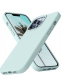 Huse silicon antisoc cu microfibra pentru Iphone 14 Pro Max Turcoaz, Turquoise, Husa