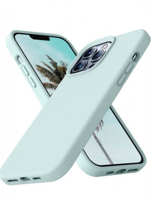 Huse silicon antisoc cu microfibra pentru Iphone 14 Pro Max Turcoaz foto
