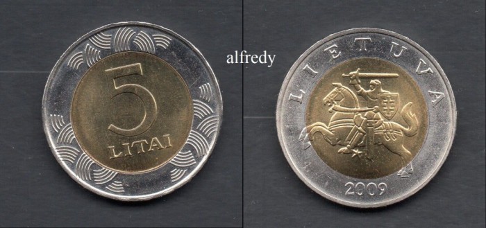 LITUANIA 2009, 5 Litai
