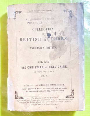 E61-Istorie CRESTINI carte veche 1898 Autorii Britanici vol. 2. Hall Caine. foto