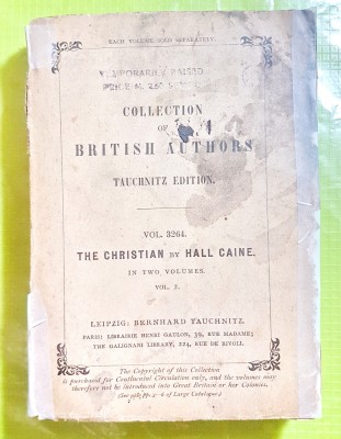 E61-Istorie CRESTINI carte veche 1898 Autorii Britanici vol. 2. Hall Caine. foto