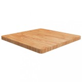 Blat masa patrat vidaXL, lemn stejar masiv tratat, 70x70x4 cm, maro deschis - rustic, universal