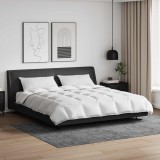 vidaXL Set Pături cu Pernă 3 Piese Alb, Umplutură Pene Rață, 260x220cm, Cuvertură de Pat Dublă, Design Minimalist