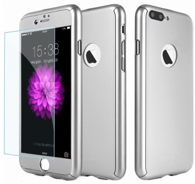 Husa Full Cover (fata + spate + folie sticla) pentru iPhone 7 Plus, Silver foto