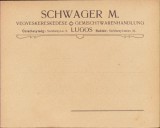 A980 Plic cu antetul magazinului universal Schwager M., Lugoj, ante 1918, austro-ungar