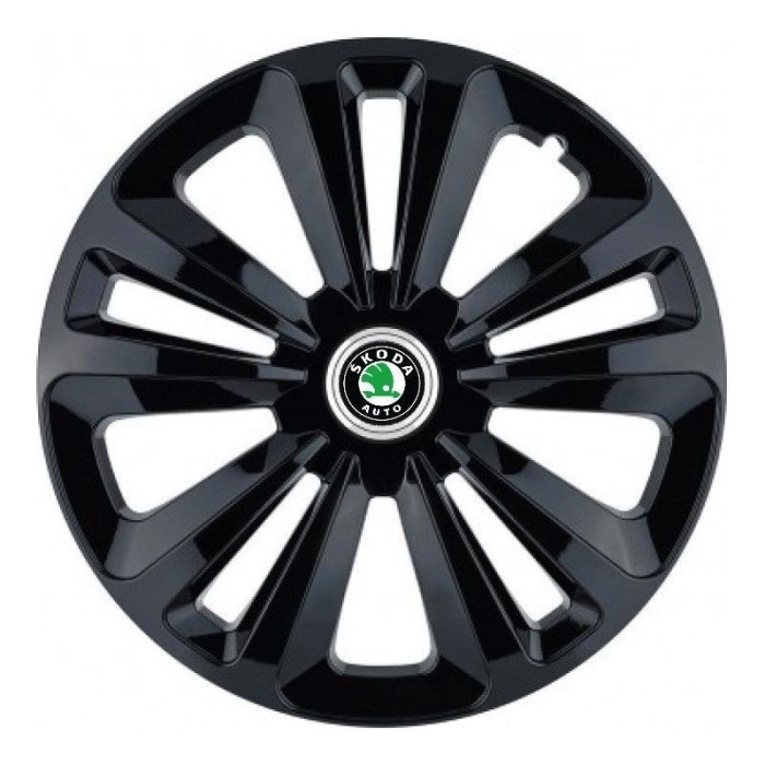Set 4 Capace Roti Terra Negru R15, pentru Skoda