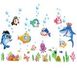 Sticker Decorativ, Pesti, Animale si Plante Marine, 75 x 123cm, Autocolant, CBD CORAL BEST DEALS Albastru marin 50 cm 70 cm 50 cm Albastru marin 1 Fol