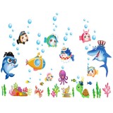 Sticker Decorativ, Pesti, Animale si Plante Marine, 75 x 123cm, Autocolant, CBD CORAL BEST DEALS Albastru marin 50 cm 70 cm 50 cm Albastru marin 1 Fol