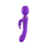 Vibrator Wand&amp;Rabbit Great Mix, 10+10 Moduri Vibratii Puternice, Silicon, USB, Mov, 24.6 cm, Mokko Toys, Velvet Obession