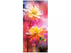 Folie decorativa pentru geam autoadeziva flori multicolore, 1 m x 2,1 m foto