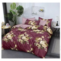 Lenjerie pat dublu,bumbac finet,6 piese,cearceaf cu elastic 180x200cm, cearceaf pilota 200x230cm, 2 fete de perna 50x70, 2 fete de perna 70x70-A1124