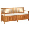 VidaXL Bancă de depozitare cu pernă, 170 cm, lemn masiv de acacia 316738