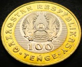 Cumpara ieftin Moneda exotica bimetal 100 TENGE - KAZAHSTAN,anul 2020 *cod 3761 UNC - ER JIGIT, Asia