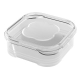 Cumpara ieftin Cutie alimentara etansa 350 ml, caserola patrata pentru frigider si congelator, recipient reutilizabil din plastic transparent, 12 x 12 x 4.5 cm