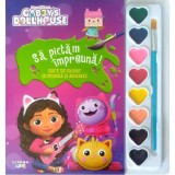Gabbys Dollhouse, Sa pictam impreuna! Carte de colorat cu pensula si acuarele, Format mic
