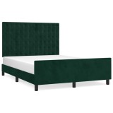 Cumpara ieftin Cadru de pat fara saltea, verde inchis, 140x190 cm, catifea
