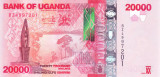 Bancnota Uganda 20.000 Shilingi 2022 - P53 UNC