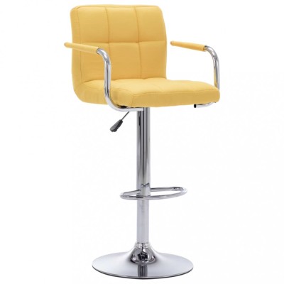 vidaXL Scaun de bar, galben, material textil foto