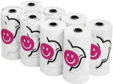 Set de 8 role cu saci pentru resturile animalelor Petkit, plastic, alb/negru/roz, 22 x 30 cm