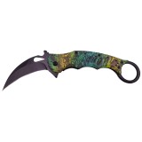 Cumpara ieftin Briceag de vanatoare IdeallStore&reg;, Wild Forest, model karambit, 20 cm, verde