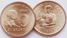 1625 Paraguay 5 Guaranies 1992 FAO km 166 UNC foto