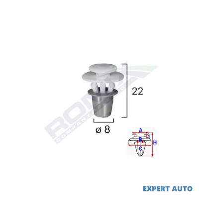 Clips fixare elemente exterioare pentru seat vw 8x22mm - alb set 10 buc UNIVERSAL Universal #6 foto