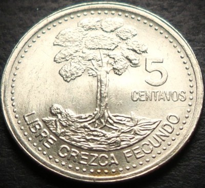 Moneda exotica 5 CENTAVOS - GUATEMALA, anul 2000 * cod 5044 = A.UNC foto