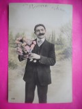 HOPCT 12029 ANUL 1911 FELICITARE VECHE-BARBAT - ELEGANT -FRANTA-ROMANTICA -EUROPA -CIRCULATA