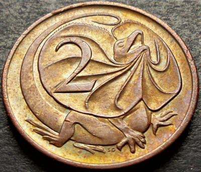 Moneda exotica 2 CENTI - AUSTRALIA, anul 1977 *cod 645 A - patina naturala foto