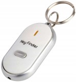 Breloc Localizare Chei cu Fluier, Semnal Sonor si Luminos, Key Finder Alb, Mini, Anti-pierdere
