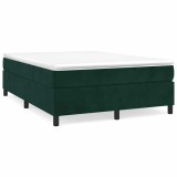 Cumpara ieftin Pat box spring cu saltea, verde inchis, 140x190 cm, catifea