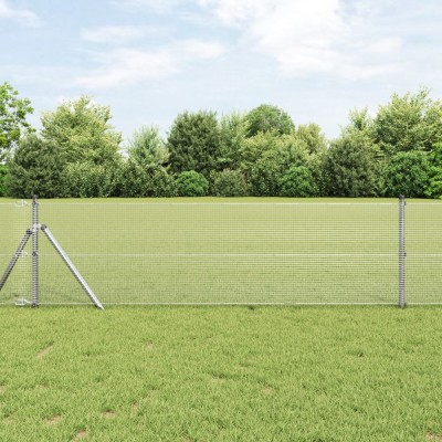 vidaXL &amp;Icirc;ngrădire din s&amp;acirc;rmă sudată 0.4x25 m Oțel galvanizat foto