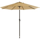 Umbrela rotunda de soare eMazing, pentru terasa, diametru 2.70 m, cu inclinare, manivelă, culoare crem