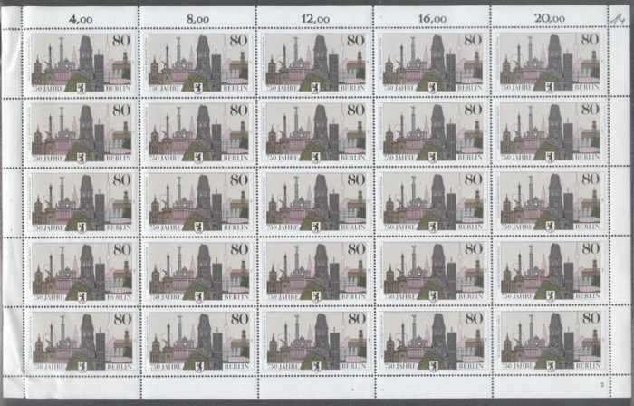 Germany Berlin 1987 750 years Berlin, block of 25, Mi.776, MNH S.236