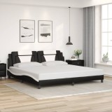 vidaXL Cadru de pat Viana fără saltea negru și alb 200x200cm piele artificială 3208122