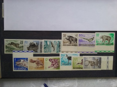 1956-Vanatoare nedantelat margine de coala- L.P.404a-complet set-MNH foto