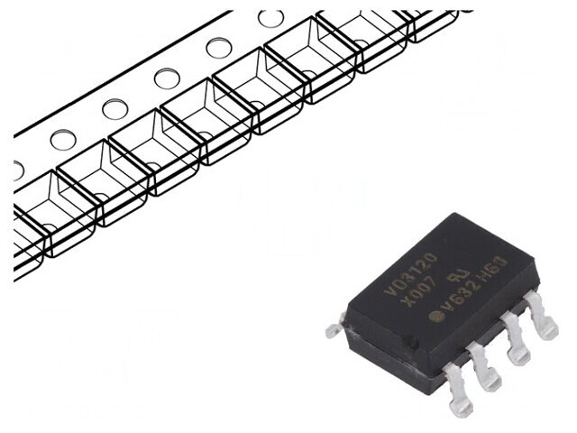 Optocuplor SMD 1 Canal Controler IGBT 5,3kV Gull Wing 8 Pini
