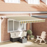 vidaXL Cortina Retractabilă Manual Verde și galben 350 x 250 cm 3330448