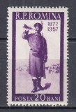 ROMANIA 1957 LP 437 - 80 DE ANI DE LA RAZBOIUL DE INDEPENDENTA ROMANIEI MNH