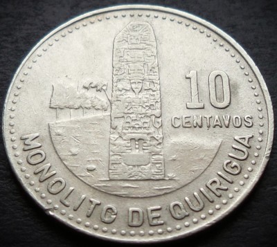 Moneda exotica 10 CENTAVOS - GUATEMALA, anul 1986 * cod 219 foto