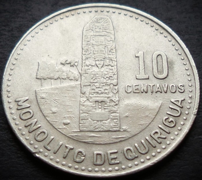 Moneda exotica 10 CENTAVOS - GUATEMALA, anul 1986 * cod 219