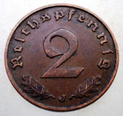 2.930 GERMANIA 2 REICHSPFENNIG 1939 J foto