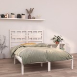 vidaXL Cadru de pat mic dublu, alb, 120x190 cm, lemn masiv 3105636