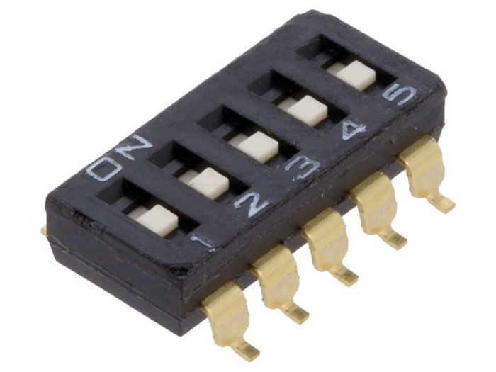Comutator DIP-SWITCH 5 secțiuni ON-OFF