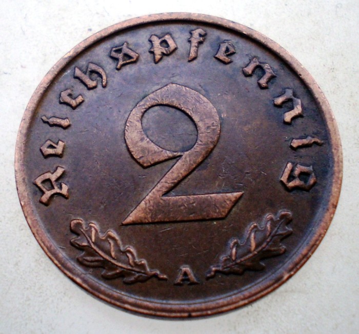 B.012 GERMANIA 2 REICHSPFENNIG 1937 A