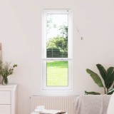 vidaXL Jaluzea pentru Fereastră cu perdele Altele Manual Alb 80 x 130 cm Aluminiu