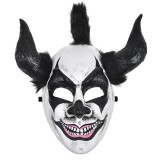 Cumpara ieftin Mască de Deghizare din Polyresin &ndash; Albă cu Coarne Negre, pentru Halloween sau Cosplay