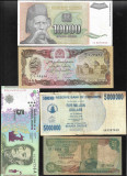 Set 5 bancnote de prin lume adunate (cele din imagini) #177, Europa