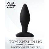 Dop Anal Tom, Silicon, Negru, 9 cm, Guilty Toys